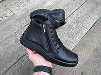 Ботинки мужские зимние и демосезонные черные на меху. Мужская зимняя кожаная обувь внутри шерсть набивная