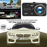 Автомобільний відеореєстратор MASO з двома об'єктивами Full HD 1080P 4 "IPS, фото 2