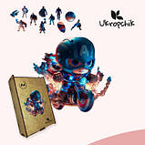 Пазл Ukropchik дерев'яний Супергерой Капітан Америка А4 в коробці з набором-рамкою (Captain America Superhero, фото 5