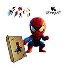 Пазл Ukropchik дерев'яний Супергерой Спайді А3 в коробці з набором-рамкою (Spider-Man Superhero A3) (код