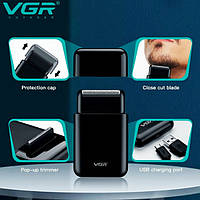 Аккумуляторная мужская мини электробритва VGR V-390 для бритья бороды и усов шейвер для идеальной гладкости