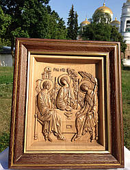 Різьблена дерев'яна ікона Свята Трійця