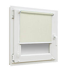 Тканинні ролети Льон 875 Молочний колір з фіксацією