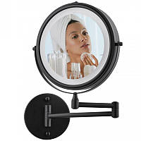 Підсвічене дзеркало для макіяжу з LED-підсвіткою, чорне Yoka Eda