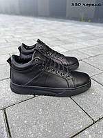 Зимняя обувь для мужчин черная. Кожаные ботинки зимние мужские кожаные набивная шерсть натуральная Braxton