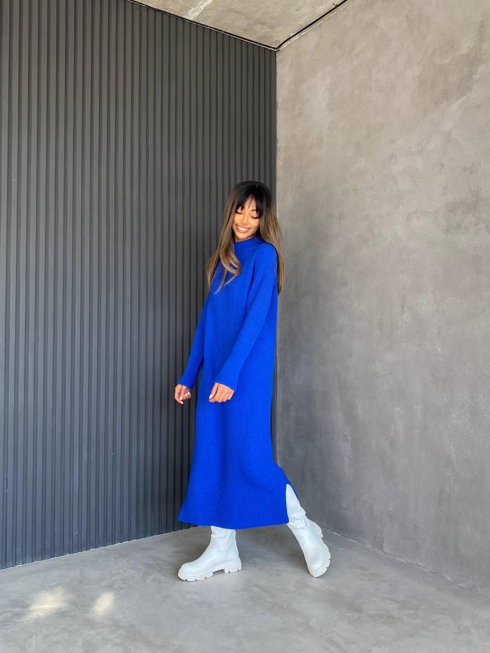 Сукня міді Пелюстка жіноча в'язана безшовна красива з розрізами Smdi6486