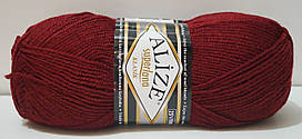 Нитки пряжа для в'язання напіввовна SUPER LANA KLASIK Супер Лана Класик № 57 - бордовий