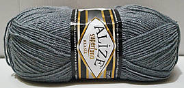 Нитки пряжа для в'язання напіввовна SUPER LANA KLASIK Супер Лана Класик № 87 - вугільно-сірий