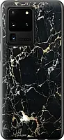 Чехол с принтом для Samsung Galaxy S20 Ultra / на самсунг галакси с20 ультра с рисунком Черный мрамор