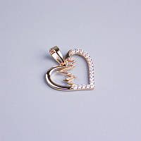 Кулон Xuping Позолота 18К Серце з білими стразами d-13х18мм+- купити біжутерію оптом в інтернеті