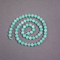 Намистини на нитці Амазоніт натуральний камінь гладка кулька d-6,5мм+- L-37см+- купити біжутерію дешево оптом в інтернеті