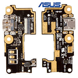 Шлейф для Asus ZenFone 5 A500CG, конектора заряджання, мікрофона, з компонентами, оригінал