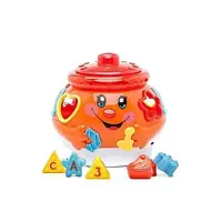 Інтерактивна іграшка Limo Toy 0915 Orange горщик - сортер музичний, розвиваюча гра для дітей