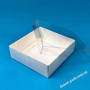Коробка для макаронс, десертів 150х150х50 мм (10 шт.) з прозорою кришкою, фото 2