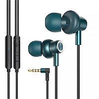 Вакуумные проводные наушники с микрофоном 3.5mm стерео Hi-Fi Bass гарнитура для телефона Somic TN40 Dark Green