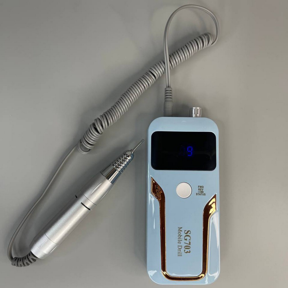 Портативний акумуляторний фрезер для манікюру SG-703, 35 000 об/хв, 36 Вт, Блакитний, фото 1