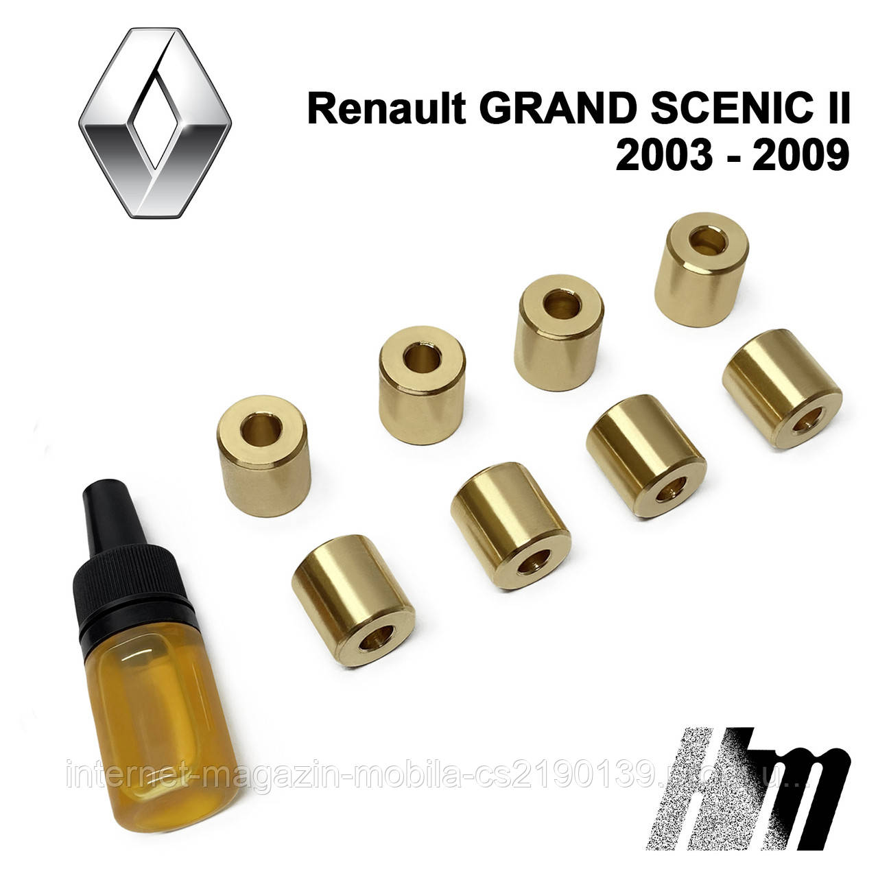 Ремкомплект обмежувачів дверей Renault Grand Scenic (II) 2003 — 2009, фіксатори, вкладки, втулки (металеві)