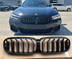 Решітка радіатора BMW G30 LCI (2020+) тюнінг ніздрі стиль M5 (Тайвань, чорний глянець)