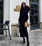 Костюм-двійка з гольфом та спідницею  із італійської пряжі, фото 3