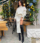 Костюм-двійка з гольфом та спідницею  із італійської пряжі, фото 2