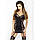 Корсет-сорочка з пажами MADDIE CORSET black S/M - Passion, трусики, фото 2