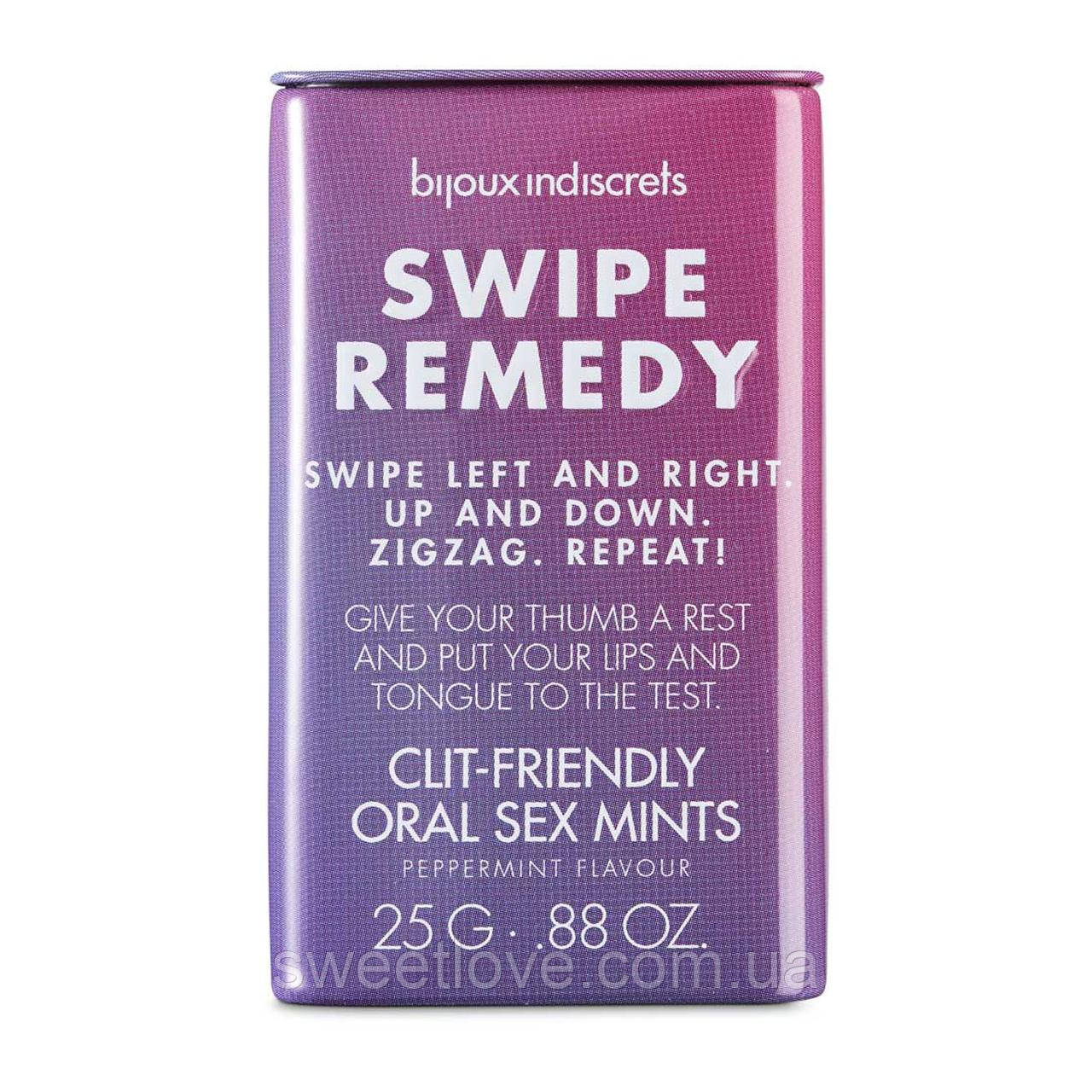М'ятні цукерки Bijoux Indiscrets Swipe Remedy — clitherapy oral sex mints, без цукру, термін 31.08.23