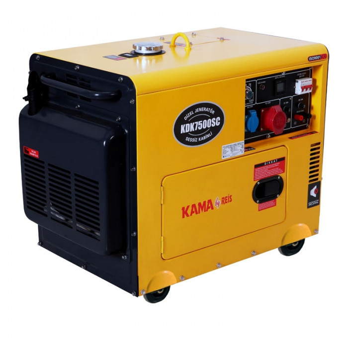 Дизельний генератор KAMA KDK7500SC 6.9KVA, однофазний 230V, об'єм 14,5 л