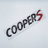 Эмблема надпись Cooper S (металл, чёрный, глянец), Mini