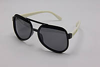 Детские солнцезащитные очки M&JJ UV400 Черный-Белый (0120)