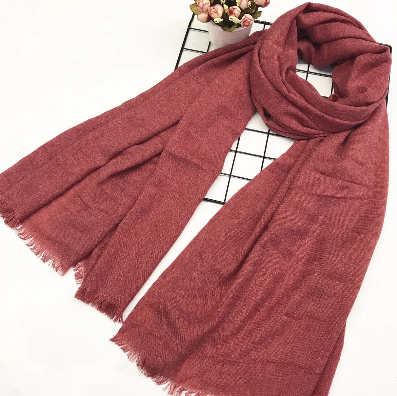 Шарф M&JJ Прага Червоний 180х80 см (8321), фото 1