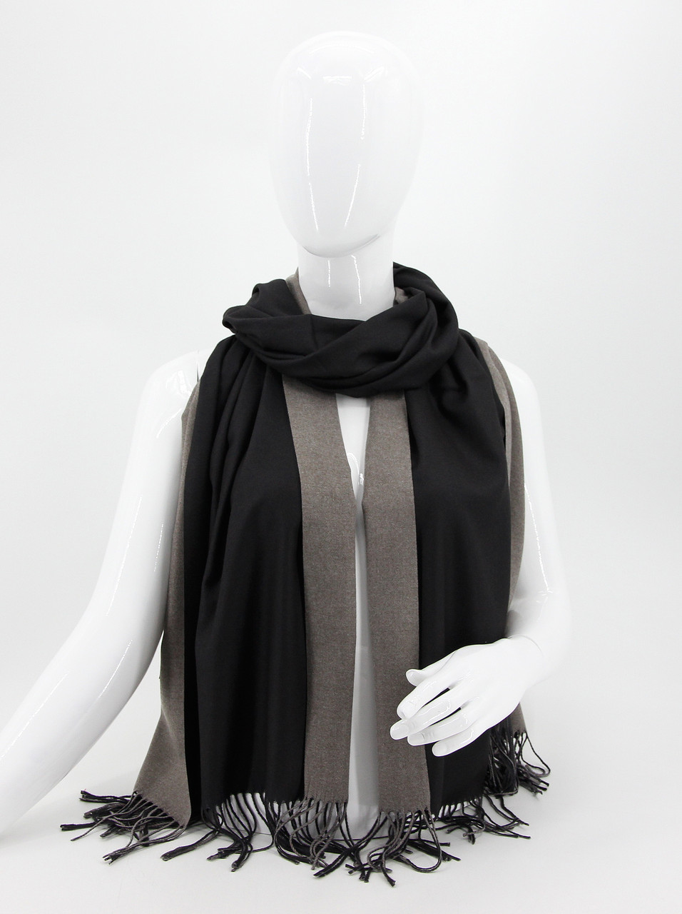 Шарф жіночий M&JJ Флоренція Бежево-сірий/антрацит 190х65 см (8342), фото 1