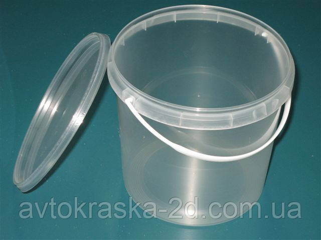 Ведро пластиковое прозрачное с крышкой (5 л) - фото 1 - id-p341882531