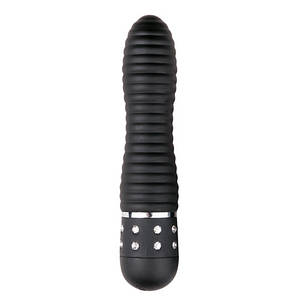 Вібратор ребристий Love Diamond Vibrator чорний, 11 см