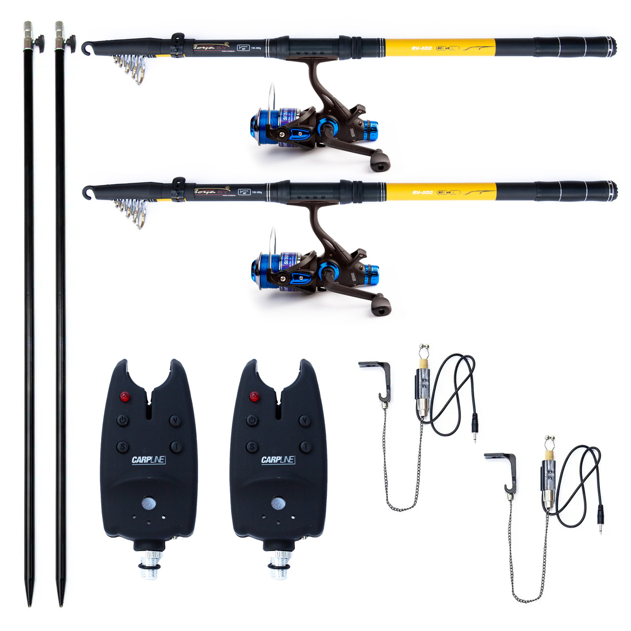 Набір на коропа вудилище 3м Boya BY 60-160г Котушка Feima SE 4000 + Сигналізатори та підставки
