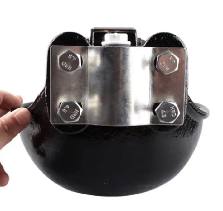 Кріплення до стіни для чашкової чавунної поїлки з язиком з нержавіючої сталі, фото 2