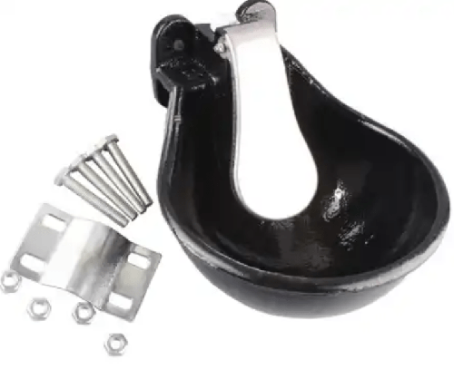 Кріплення до стіни для чашкової чавунної поїлки з язиком з нержавіючої сталі, фото 3