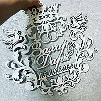 Монограми на весілля Герб із іменами 55 см