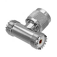 Сплітер антенний UHF Male (тато) на 2 Female (мама), трійник розгалужувач на 2 антени (SO-239, PL-259), фото 3