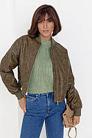 Женская куртка-бомбер в винтажном стиле - хаки цвет, L (есть размеры)