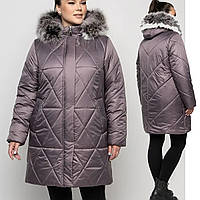 Теплий жіночий пуховик із натуральним хутром песця якість Жіноча зимова куртка великих розмірів