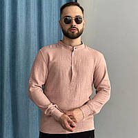 Мужская хлопковая Рубашка Florida приталенного кроя на Пуговицах розовая размер S