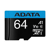 Карта памяти ADATA 64GB microSD Class 10 микро сд 64 гигабайт High Speed Код:DC08
