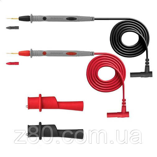 Щупи з крокодилами для мультиметра, тестера 1000V 20A, ізоляція дроту силікон, фото 1