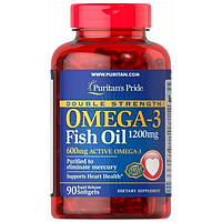 Double Strength Omega-3 Fish Oil 1200 мг/600 мг Puritan's Pride (90 капсул)