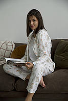 Жіноча тепла піжама фланель Зайчики