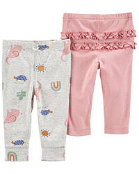 Трикотажні штанці для новонароджених дівчаток, набір 2 шт. Картерс