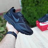 Кросівки чоловічі Nike Flyknit Racer зимові термо-чорні, низькі водонепроникні модні теплі, фото 6