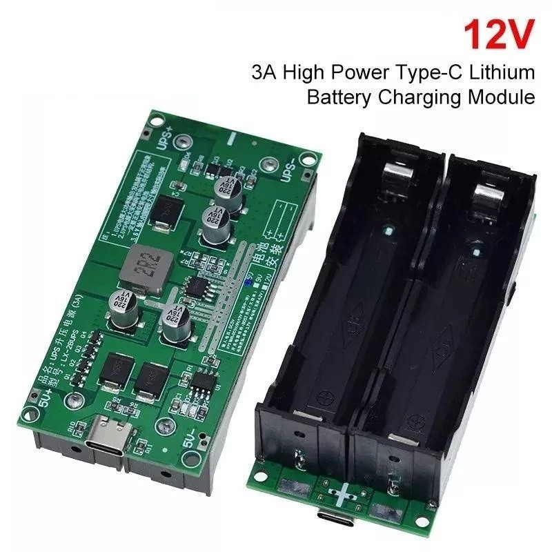 Джерело безперебійного живлення Type-C 15W 3A Зарядка 12В Плата UPS Модуль безперебійного живлення