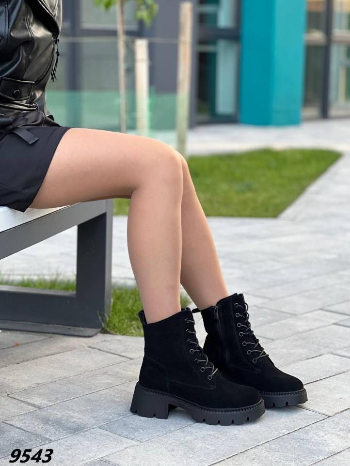 Женские ботинки замшевые черные демисезонные 36 - фото 5 - id-p1950894412