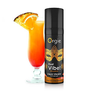 Рідкий вібратор зі смаком коктейлю СЕКС НА ПЛЯЖІ Orgie DUAL VIBE!, 15 мл